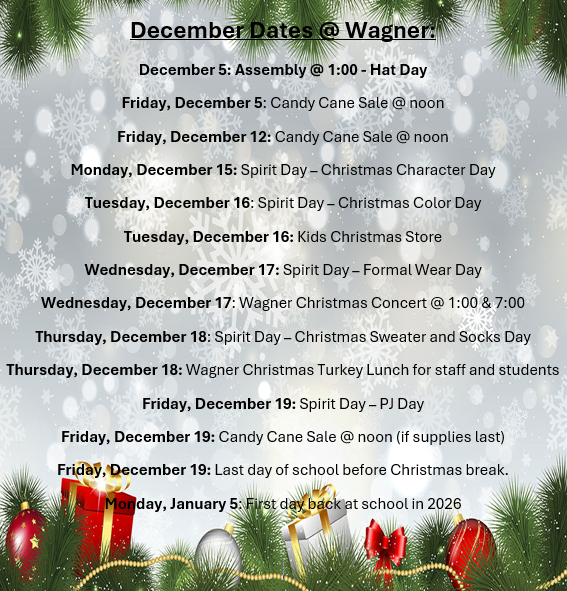 December Dates @ Wagner